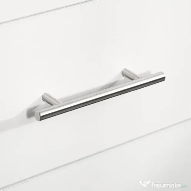 HOMCOM Comodă cu 4 sertare pentru dormitor, din lemn, cu mânere din metal, albă