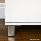 HOMCOM Comodă cu 4 sertare pentru dormitor, din lemn, cu mânere din metal, albă 
