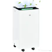 HOMCOM Dezumidificator de 12L din ABS cu 5 Modalitati, 2 Viteze, Temporizator de 24h si Design Silentios, 25x25x50.5 cm, Alb si Negru 