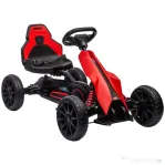 HOMCOM Go-kart cu pedale pentru copii de 3-8 ani cu scaun reglabil și roți din EVA, 100x58x58.5 cm, roșu și negru