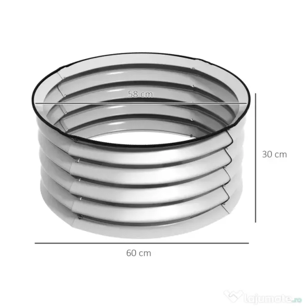 Outsunny Set de 2 Paturi inaltate pentru Gradina, Jardiniera inaltata pentru Exterior cu Margine de Protectie