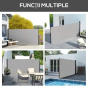 Outsunny Paravan Lateral Retractabil 400x180 cm Gri 