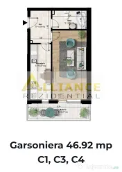 Metrou Berceni 7 min - garsoniera decomandata 44 mp