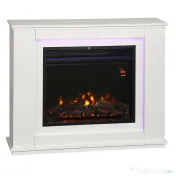 HOMCOM Șemineu Electric cu Flacără în 12 Culori și 5 Niveluri de Luminozitate, cu Telecomandă și Timer, 98x25x80 cm, Alb și Negru