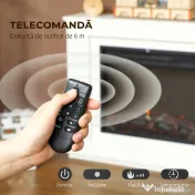HOMCOM Șemineu Electric cu Flacără în 12 Culori și 5 Niveluri de Luminozitate, cu Telecomandă și Timer, 98x25x80 cm, Alb și Negru
