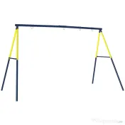 AIYAPLAY Structură pentru leagăn de grădină pentru copii cu vârsta între 3-8 ani, din oțel, 4 cârlige, 260x160x178 cm, albastru 