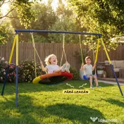 AIYAPLAY Structură pentru leagăn de grădină pentru copii cu vârsta între 3-8 ani, din oțel, 4 cârlige, 260x160x178 cm, albastru 