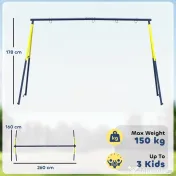 AIYAPLAY Structură pentru leagăn de grădină pentru copii cu vârsta între 3-8 ani, din oțel, 4 cârlige, 260x160x178 cm, albastru 