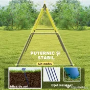 AIYAPLAY Structură pentru leagăn de grădină pentru copii cu vârsta între 3-8 ani, din oțel, 4 cârlige, 260x160x178 cm, albastru 