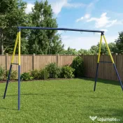 AIYAPLAY Structură pentru leagăn de grădină pentru copii cu vârsta între 3-8 ani, din oțel, 4 cârlige, 260x160x178 cm, albastru 