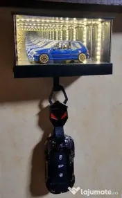 Display macheta auto cu suport chei Oglindă LED Infinity pt. Hot Wheels
