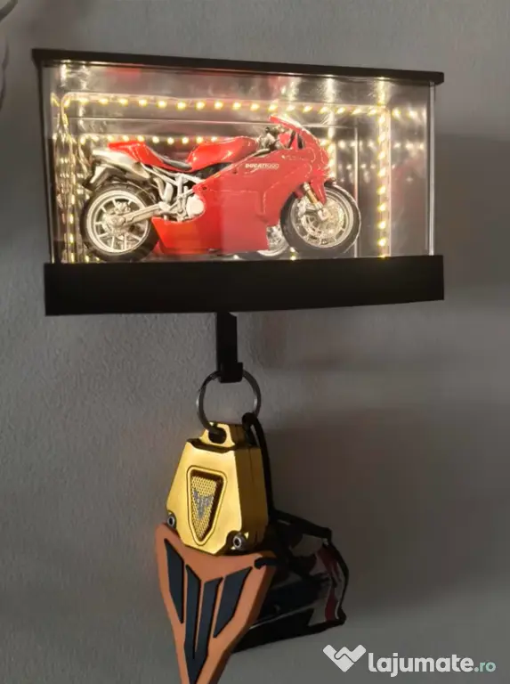 Display macheta auto cu suport chei Oglindă LED Infinity pt. Hot Wheels