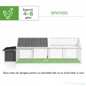 PawHut Coteț de Lemn pentru Găini cu Cuibar și Acoperiș Rabatabil, pentru 4-8 Găini