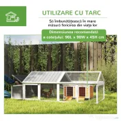 PawHut Coteț de Lemn pentru Găini cu Cuibar și Acoperiș Rabatabil, pentru 4-8 Găini