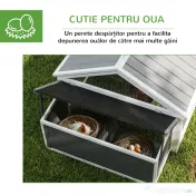 PawHut Coteț de Lemn pentru Găini cu Cuibar și Acoperiș Rabatabil, pentru 4-8 Găini