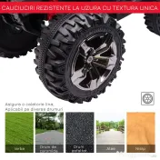 HOMCOM ATV Electric pentru Copii 12V, cu Faruri LED, Sunete și Pedală de Accelerație, Vârsta 3-5 Ani, Roșu 