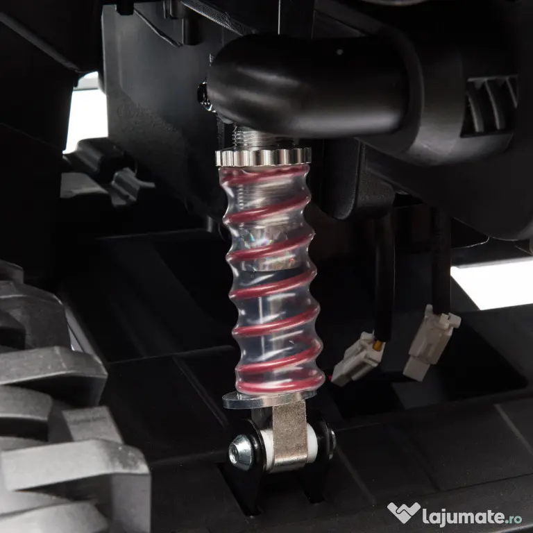 HOMCOM ATV Electric pentru Copii 12V, cu Faruri LED, Sunete și Pedală de Accelerație, Vârsta 3-5 Ani, Roșu