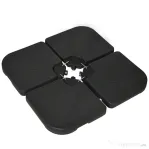 Outsunny Bază pentru Umbrelă, Set 4 Bucăți din HDPE, Umplută cu Apă sau Nisip, 104x104x7.5 cm, Neagră