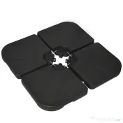 Outsunny Bază pentru Umbrelă, Set 4 Bucăți din HDPE, Umplută cu Apă sau Nisip, 104x104x7.5 cm, Neagră 