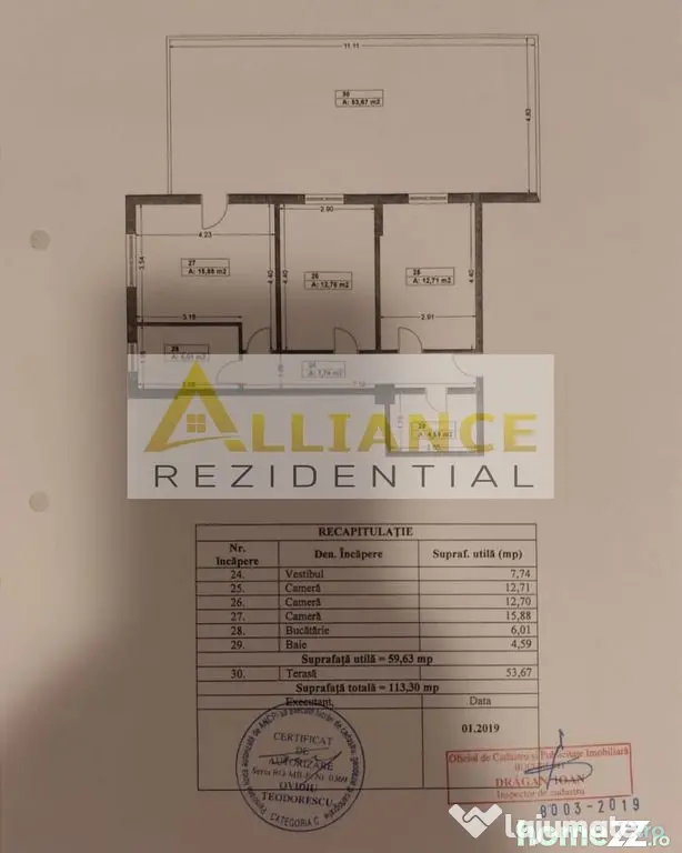 Apartament 3 Camere +Terasa 54 mp Brancoveanu/Luica Sector 4
