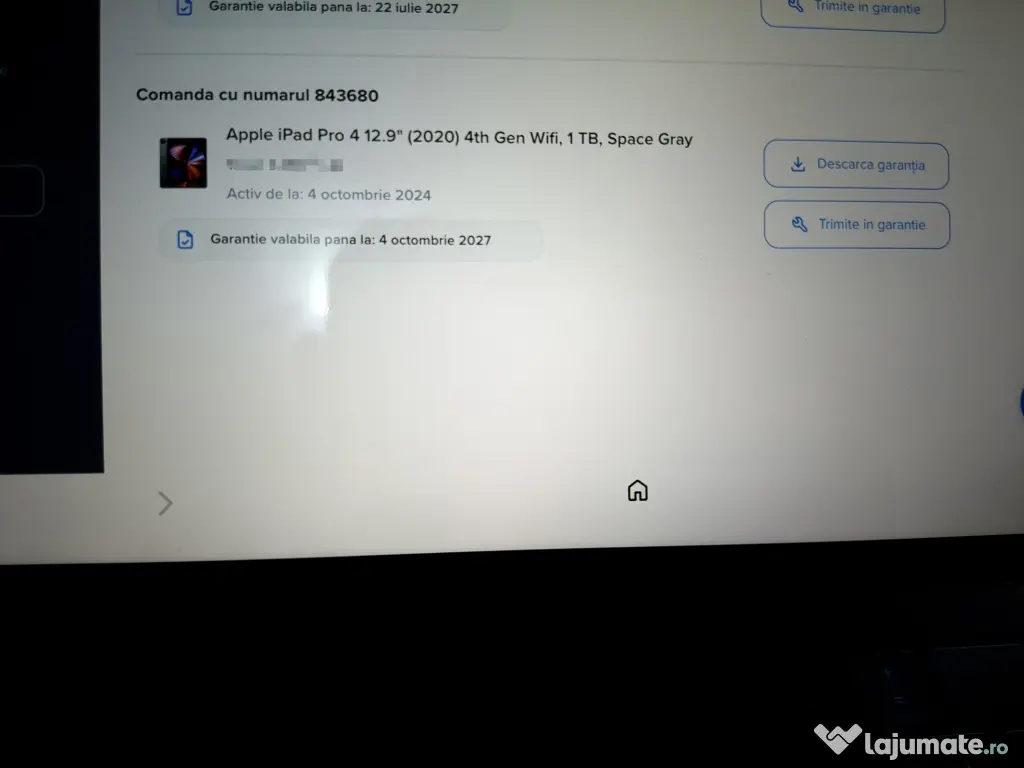 Salutare! Vând Apple iPad Pro 4 12.9"(2020) 4th Gen Wifi , 1 TB, Space Gray