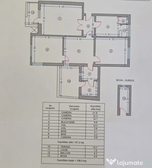 Apartament ultracentral cu 3 camere, 87,2 mp utili – Zona