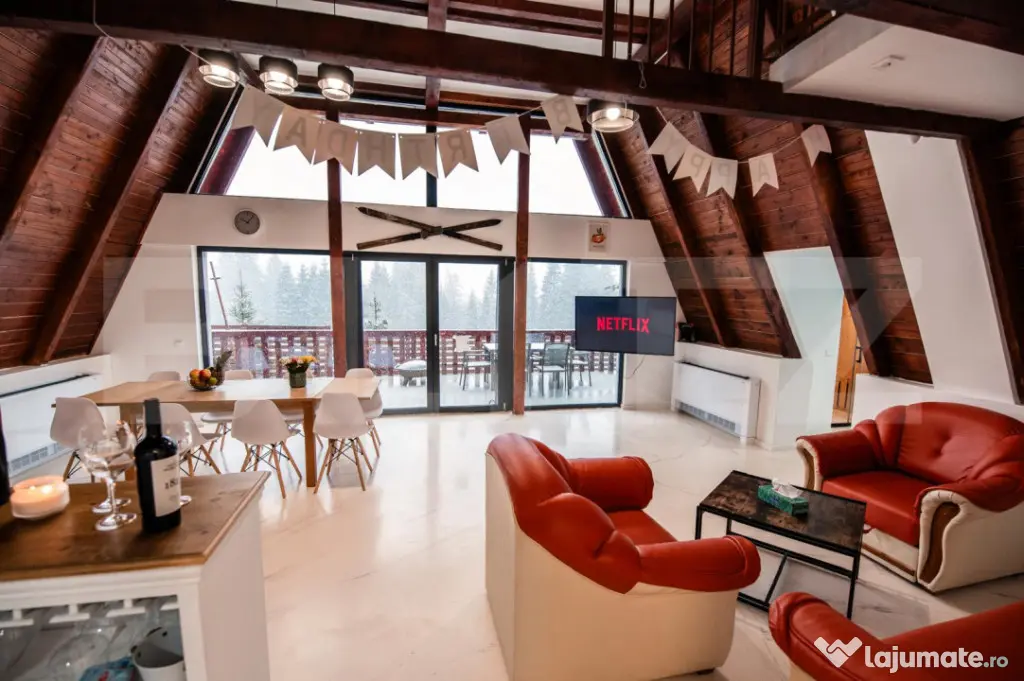Cabana A-Frame, 195 mp utili, 600 mp teren, Saună & Ciubăr