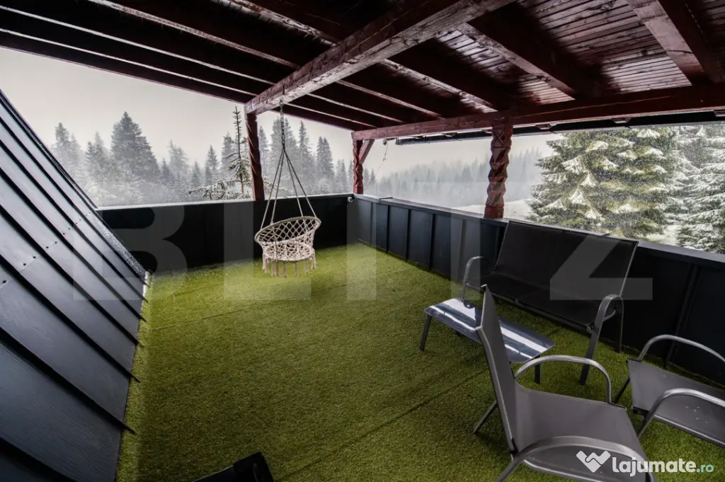 Cabana A-Frame, 195 mp utili, 600 mp teren, Saună & Ciubăr