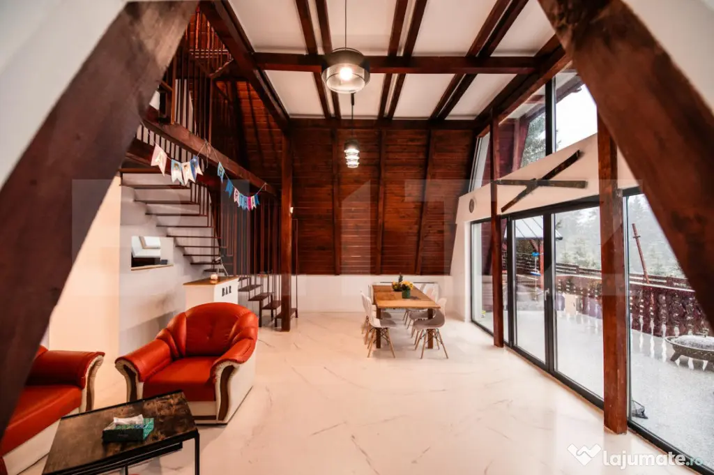 Cabana A-Frame, 195 mp utili, 600 mp teren, Saună & Ciubăr