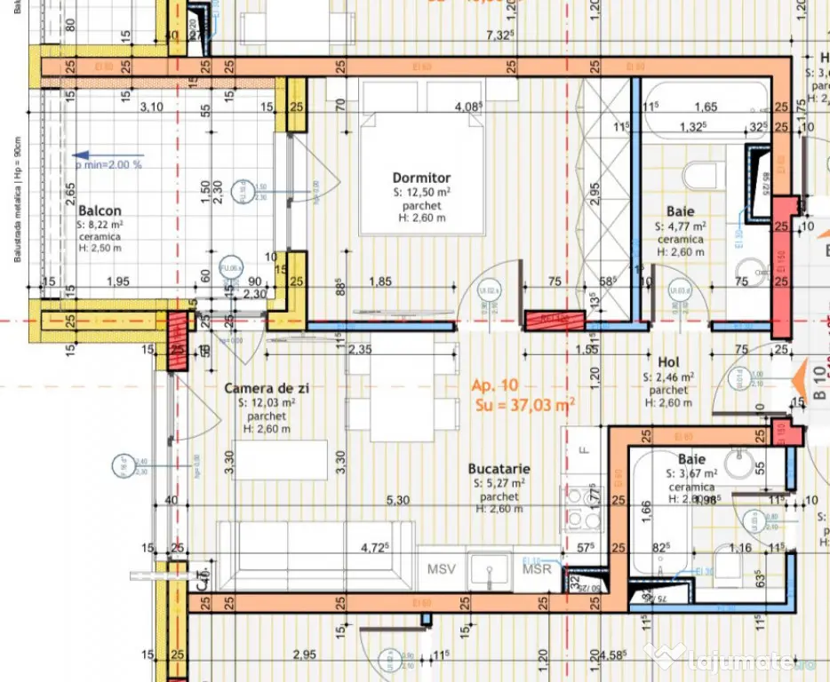 Apartament de 2 camere,finisat, 37 mp utili, in zona Tineret