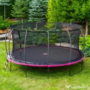 Trambulină de grădină, Uriasa 16FT - 488 cm, negru cu roz 