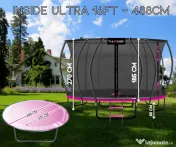Trambulină de grădină, Uriasa 16FT - 488 cm, negru cu roz 