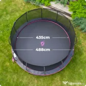 Trambulină de grădină, Uriasa 16FT - 488 cm, negru cu roz 