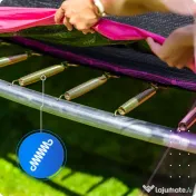 Trambulină de grădină, Uriasa 16FT - 488 cm, negru cu roz 