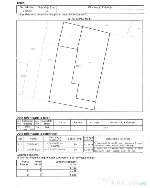 CASA-RAHOVA–TEIUS | TEREN 197MP | 122 MP UTILI - 3 CAME...