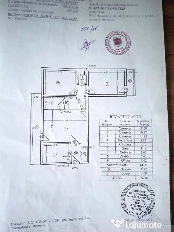 Apartament cu 3 camere situat pe Bd. Timisoara în blocul OD8