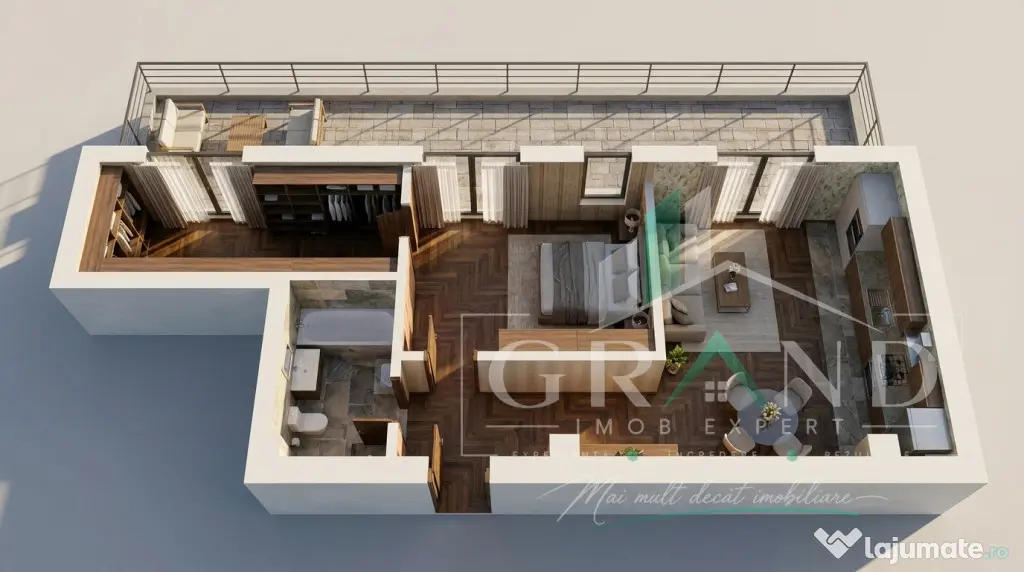 Ap 2 camere+dressing+terasă 25 mp | Parcare subterană | D?