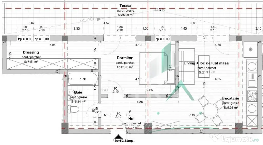 Ap 2 camere+dressing+terasă 25 mp | Parcare subterană | D?
