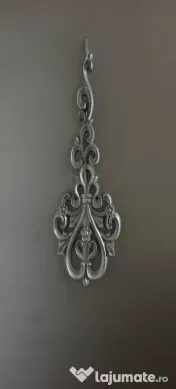 Vând set mobilier dormitor König - lemn sculptat - culoare Platină 