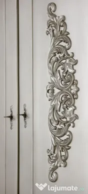 Vând set mobilier dormitor König - lemn sculptat - culoare Platină 