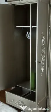Vând set mobilier dormitor König - lemn sculptat - culoare Platină 