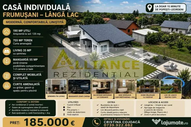 Casa Individuala Frumusani 755 mp Complet Mobilata si Uti...