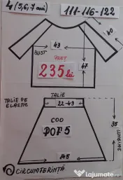 Costum popular pentru copii 8-9-10 ani, 235 lei