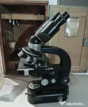 Microscop de laborator vintage Binoclu tip ML-3-I.B. cu accesorii