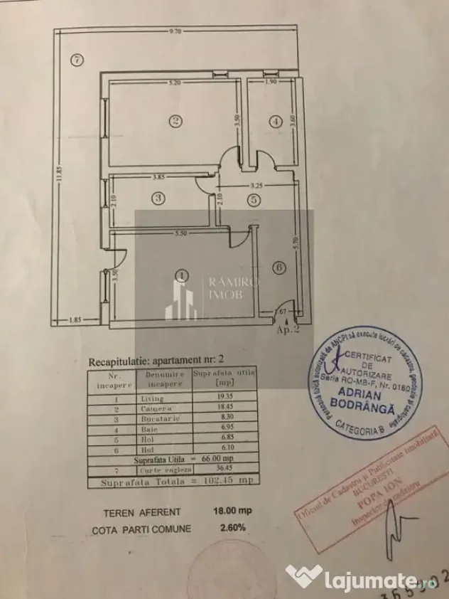 Apartament 2 camere decomandat 102mp Gorjului/Pacii