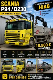Camion Scania cu macara hiab 095-2 – GATA DE LUCRU! 