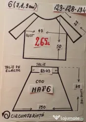 Costum popular pentru copii 4-5-6-7-8-9 ani, 265 lei 