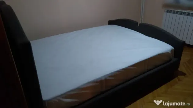 Vând pat matrimonial 160x200 cm + saltea super-ortopedica - 500 lei