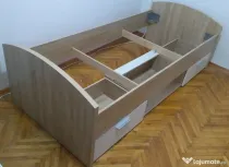 Vând pat 90x200 cm cu sertare de depozitare - 250 lei