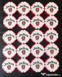 Set 20 Jetoane Poker Jim Beam – Ediție de Colecție Aniversară (1995)